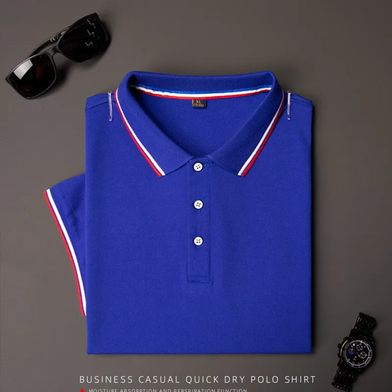 

2022 Summer Casual Polo Shirt Men Golf Short Sleeve Top Turn Down Collar Slim Fit Solid Color Polo Shirt for Men Plus Size