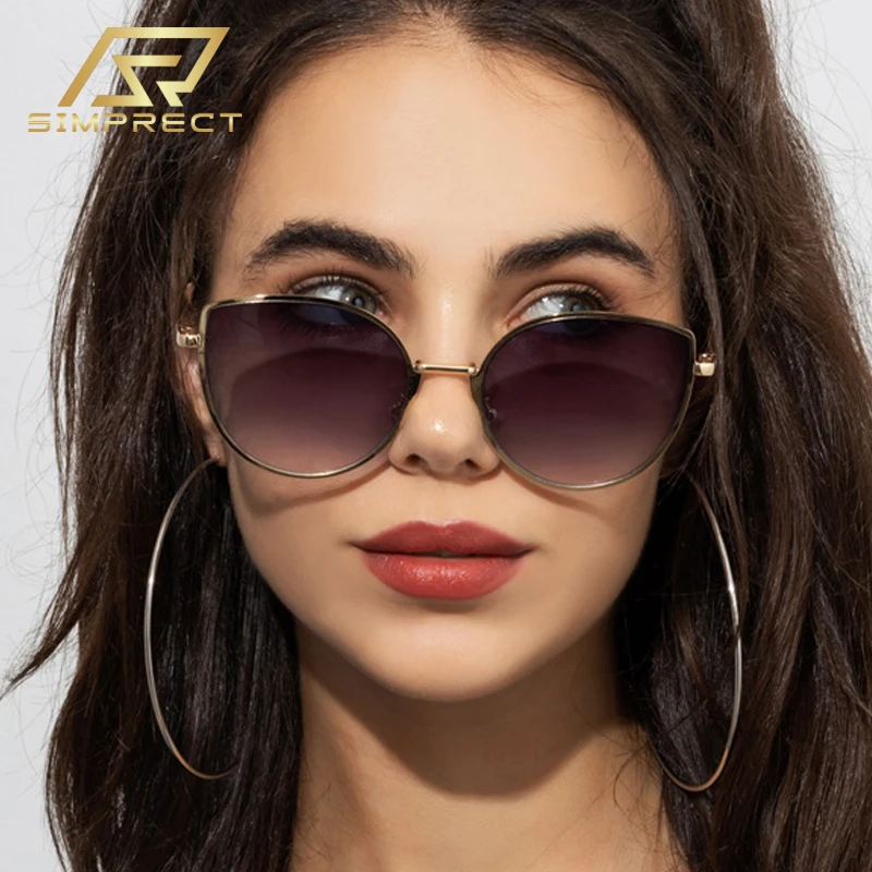 

SIMPRECT Fashion Cat Eye Sunglasses Women 2023 Luxury Brand Designer Quality Sun Glasses Retro Vintage Shades For Women oculos