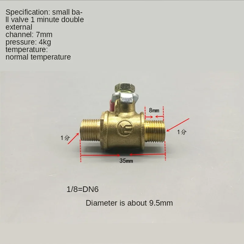 

Pneumatic Valve 1/8" 1/4'' 3/8'' 1/2'' BSP Male Thread Mini Ball Valve Brass Connector Joint Copper Coupler Adapter Water, air,
