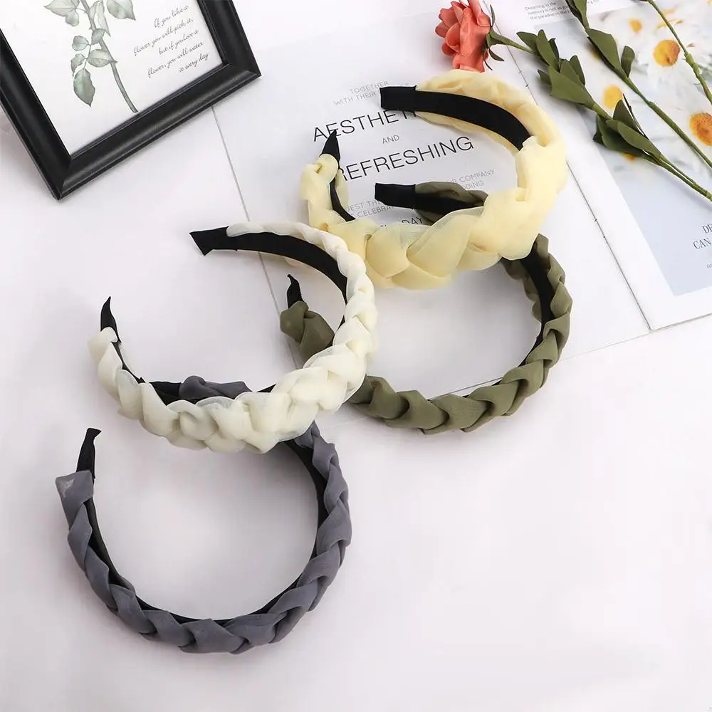 

Headwear Elegant Female Twist Face Wash Organza Mesh Hair Hoop Hair Accessories Korean Style Headband Women Hair Band