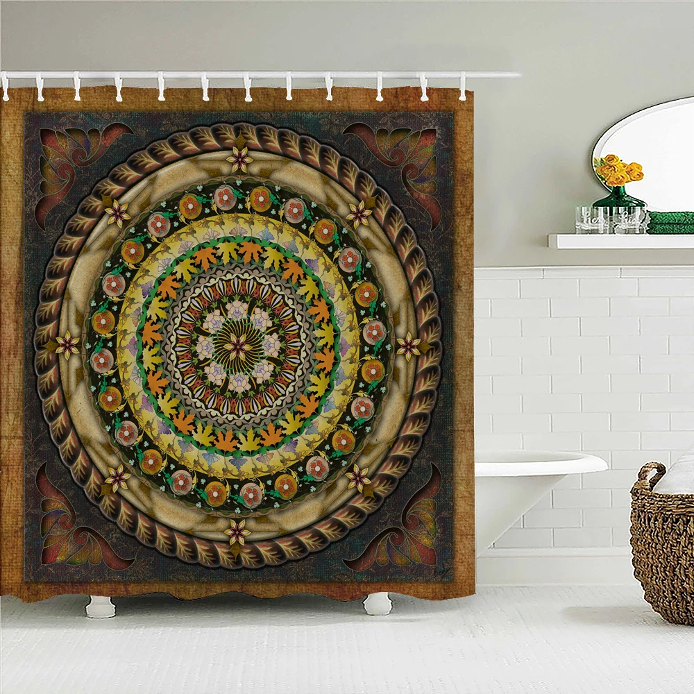 

Bohemian style psychedelic printing 3D printing shower curtain waterproof bathroom decoration home decoration