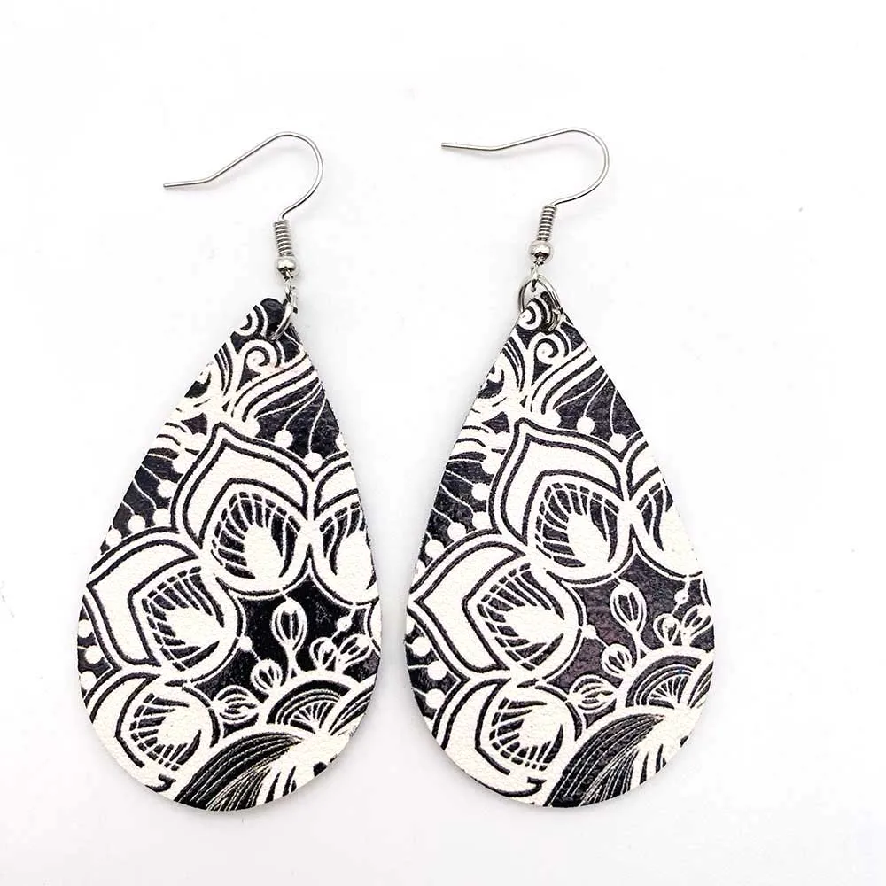 Винтажные этнические кожаные серьги для женщин