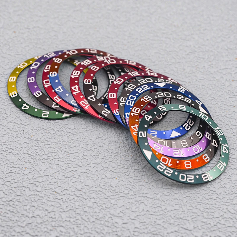 Seiko 24 Hours 38mm GMT Arc Aluminum Bezel Insert Fits SKX007 SKX009 SRPD Watch Case NH35 NH36 4R 7S Japan Automatic Movement