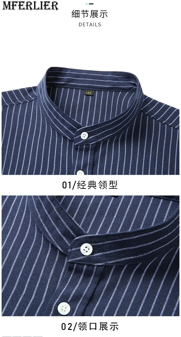 high quality summer men striped shirts short sleeve Chinese style shirt Plus size 10XL 12XL casual Travel shirt pockets 54 images - 6