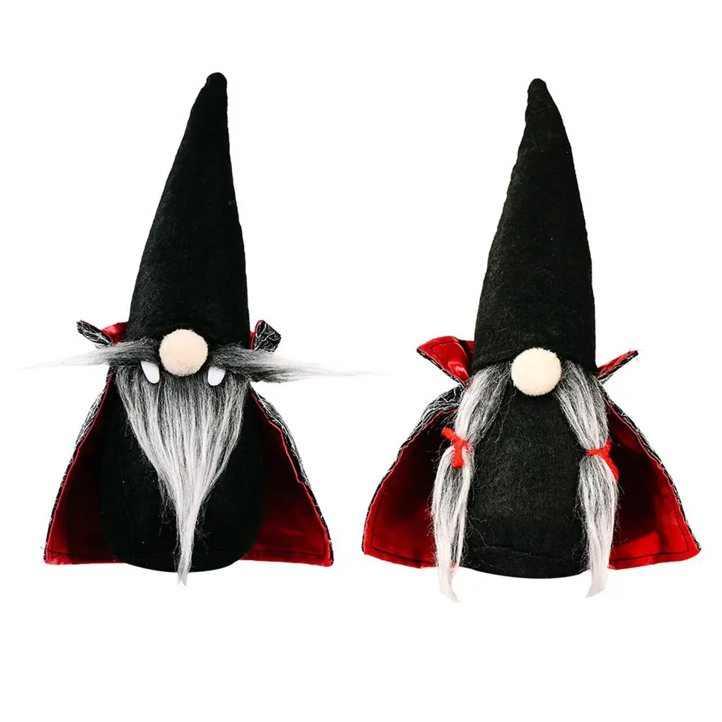 

Doll Ornament Halloween Faceless Doll Decoration Plush Beard Hat Decoration for Halloween Party