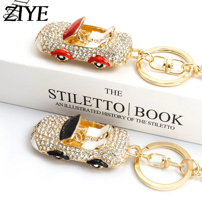 

Luxury Roadster Cars Pendants Keychains Rhinestone Enamel Alloys Multicolor Keyrings For Men Backpacks Accessories Jewelry Gifts