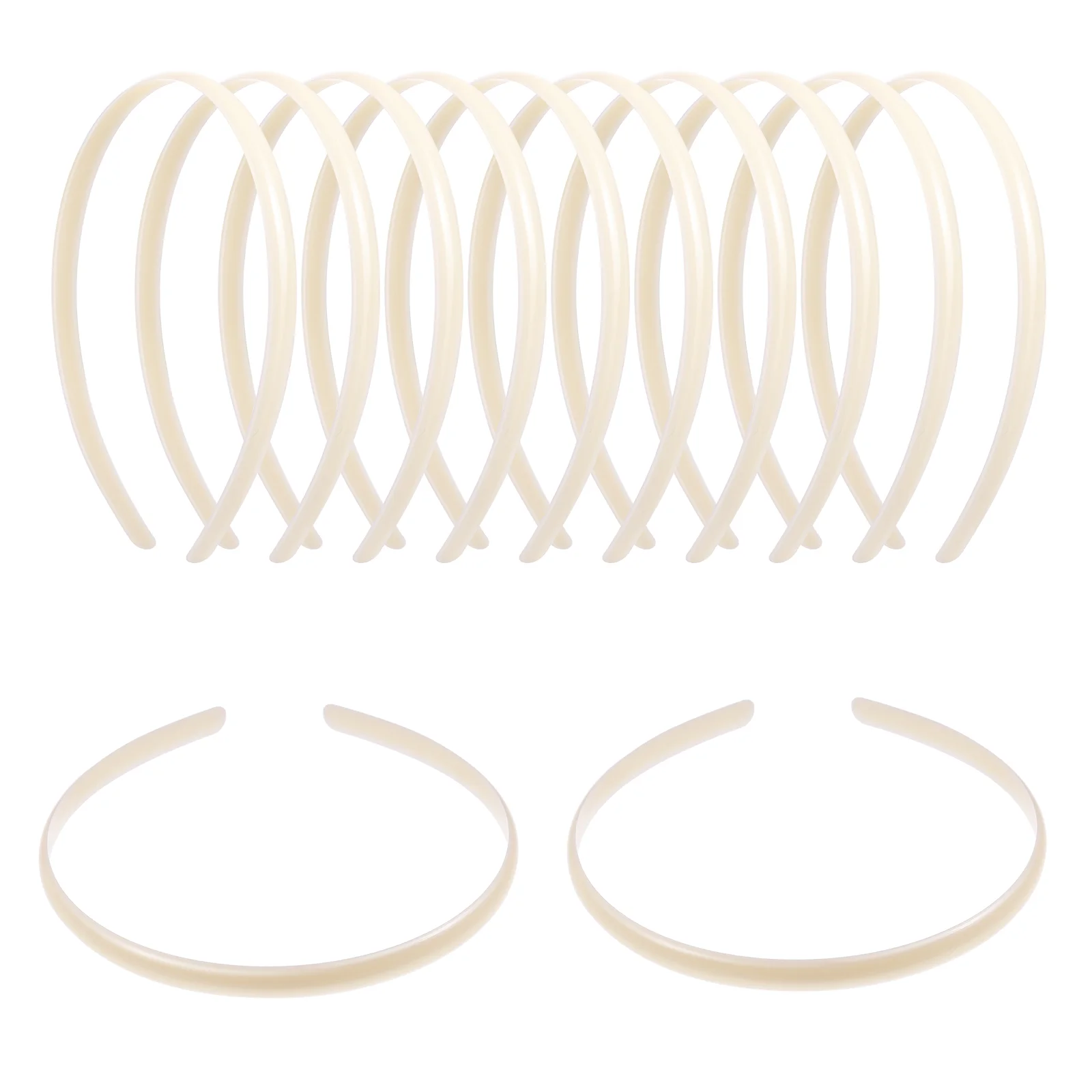 

FRCOLOR 12Pcs Plain Plastic Hairbands Women DIY Headbands Hair Hoops Accessories (White)