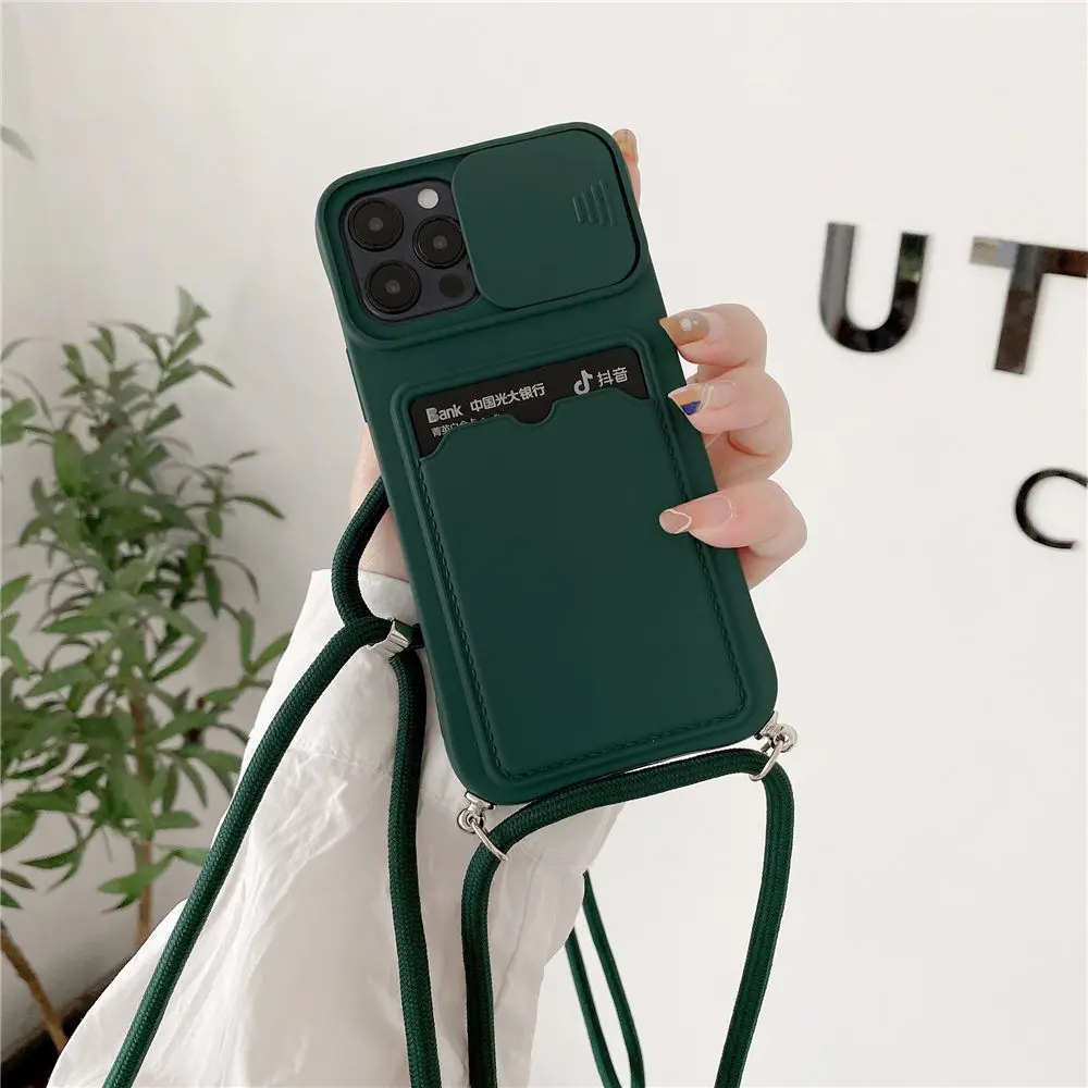 Жидкий силиконовый чехол для iPhone 13 12 MiNi 11 Pro X XR XS Max 6s 7 8 Plus SE 2 с ремешком через плечо