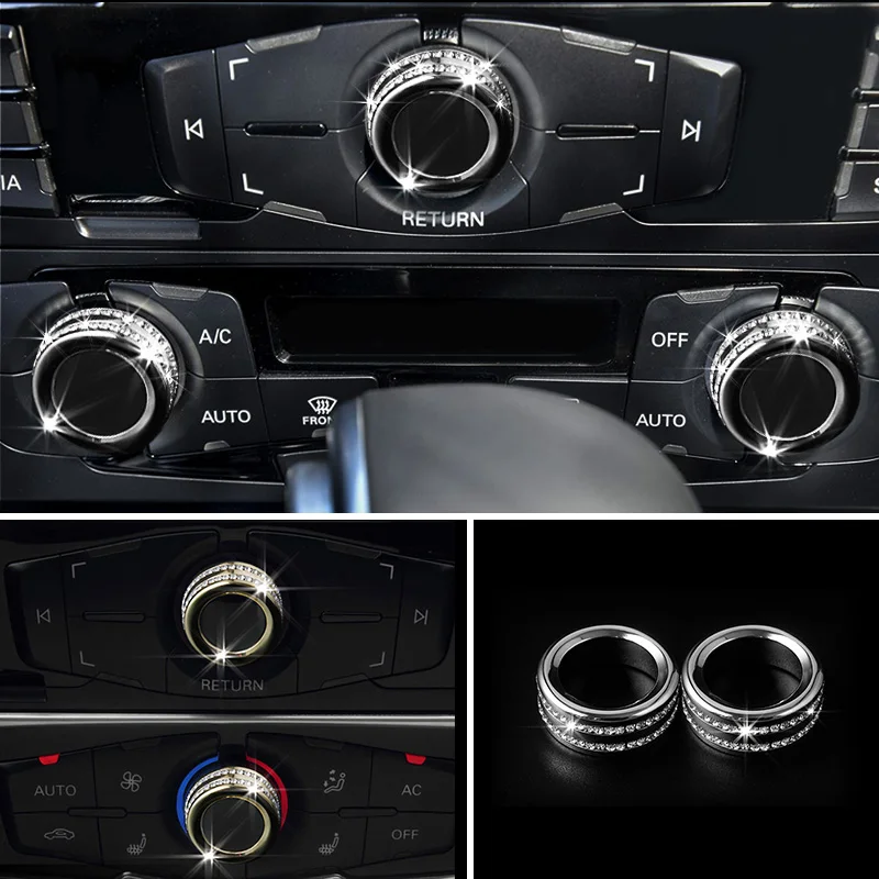 

For Audi A4 A5 Q5 B8 09-16 Crystal Style Center Air Condition A/C Adjust Switch Cover Trim