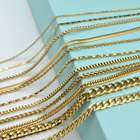 ason stainless steel gold color side keel snake chain necklace for women choker diy accessories making free shipping items