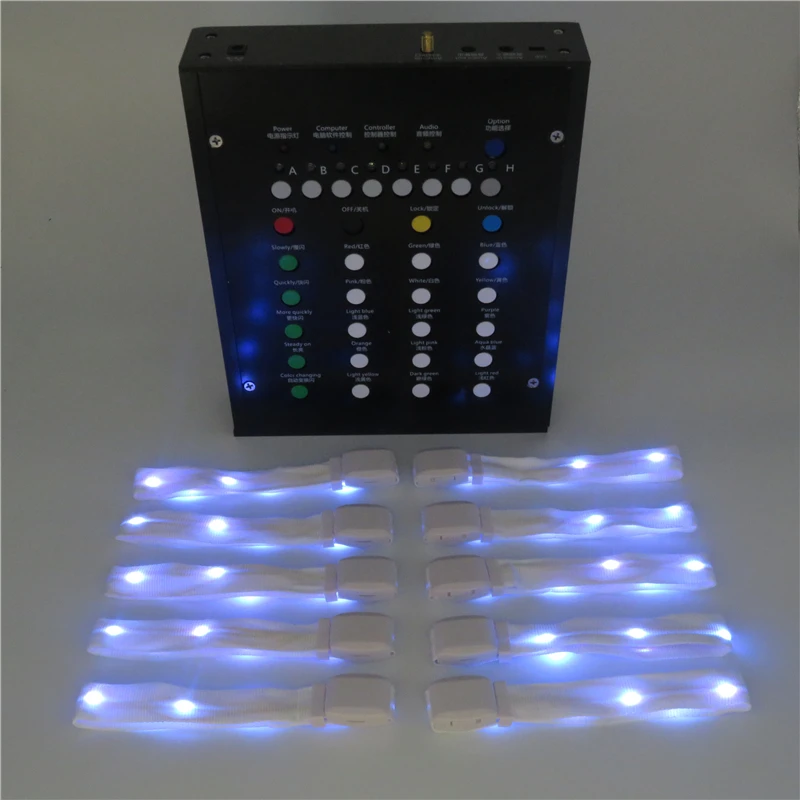 Нейлоновый светодиодный браслет DMX512 RGB мигающий с 33 клавишами дистанционного