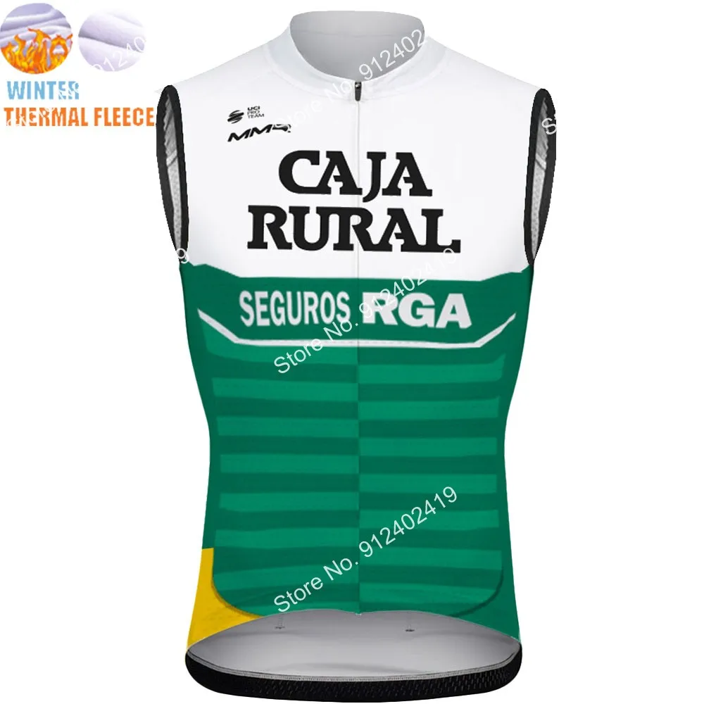 

2022 New Caja Rural Cycling Vest Winter Sleeveless Jerseys Cycling Jersey Mens Warm Bike Clothing Maillot Gilet