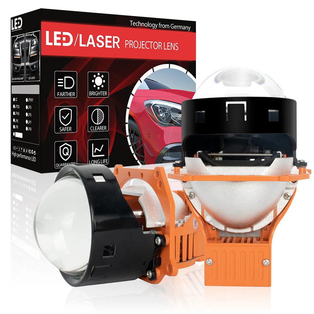 

headlight bi led laser projector lens lp14 110w 30000lm 3 inches 6+3 chips 6000k 12v