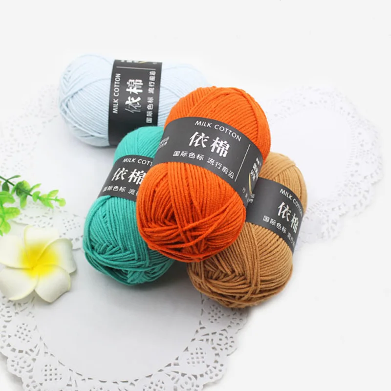 

50g Ball of Yarn 4-strand Milk Cotton Crocheted Knitting Wool For DIY Hat Scarf Handicraft Weaving
