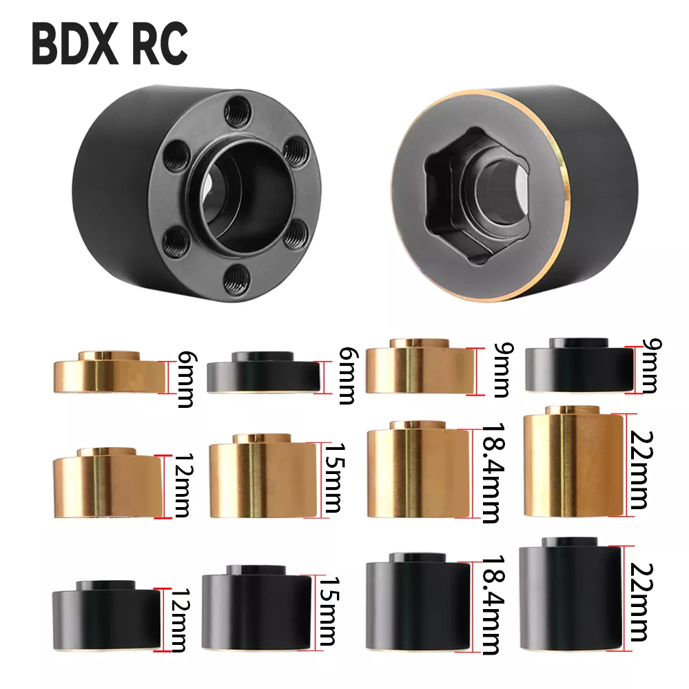 Brass Weights 12mm Wheel Hex Hub Widen Adapter for 1/10 RC Crawler 1.9 2.2Inch Wheels Rim Axial SCX10 Traxxas TRX4 Counterweight