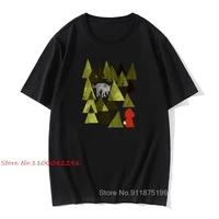 simple men t shirt simple style t shirt little red riding hood wolf tshirt printed geometric forest design tops adult cotton tee