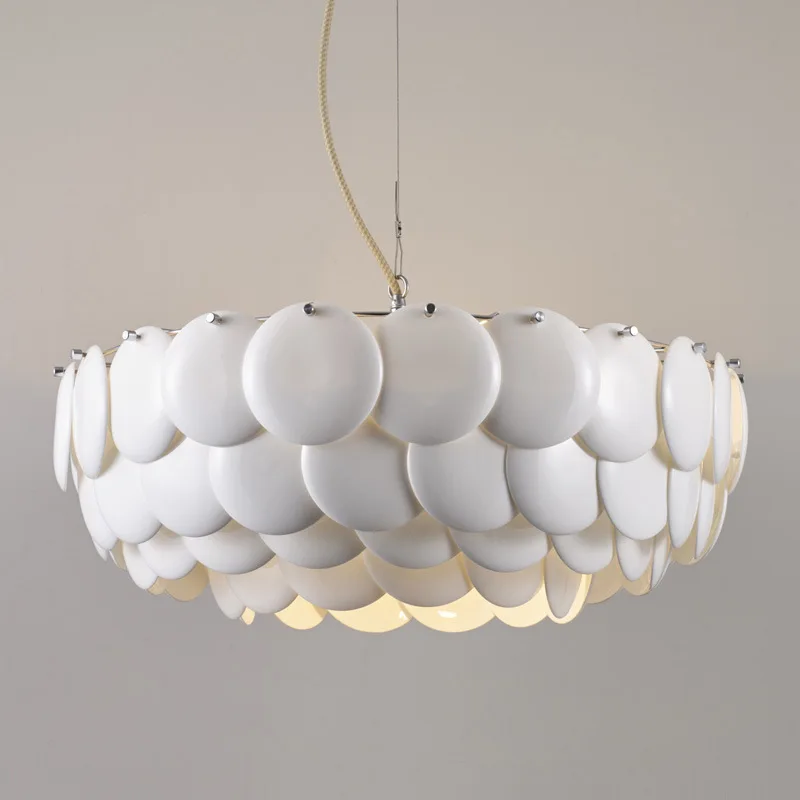 

Mordern White Ceramics Chandelier Lighting Home Decor Glass Pendant Light for Dining Room Bedroon Led Lamp Fixtures Living Decor
