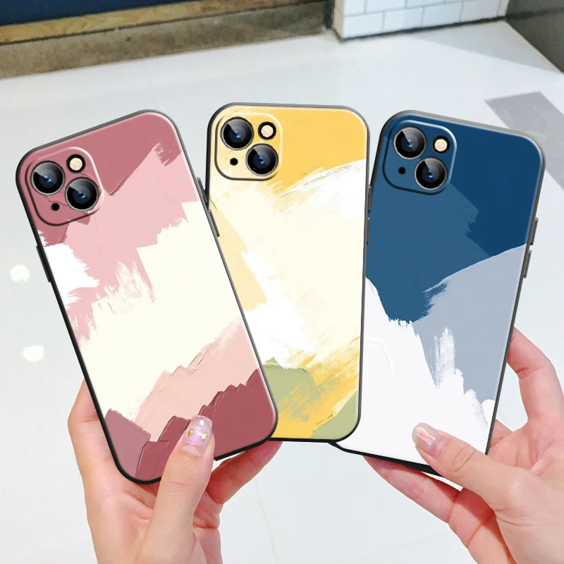 

Simple Style Graffiti Phone Case For Apple iPhone 14 13 12 11 Pro 12 13 Mini X XR XS Max SE 6 6s 7 8 Plus Liquid Silicon