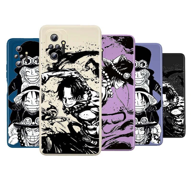 

One Piece Ace Comic Liquid Silicone Soft Cover For Xiaomi Redmi Note 11 11T 11S 10 10S 9 9T 8T 9S 8 7 5 Pro Phone Case