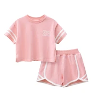 summer children baby clothes short sleeves stripped shirtpants 2pcs suit kids tracksuit for toddler boys girls casual sets
