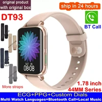 1 78inch dt93 new smart watch men phone call ecg 420485 custom watch face heart rate fitness tracker pk w46 fk88 smartwatch