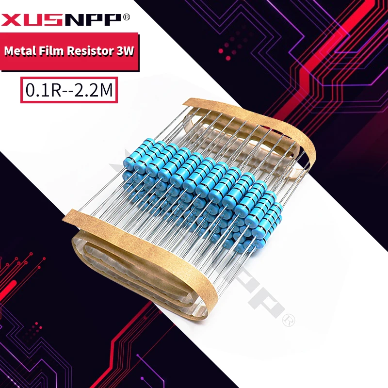 Металлический пленочный Резистор 3 Вт 2 R-2 M 100 10 120 150 220 270 330 390 470 1K K 4 7 10K 15K 100K 470K 1M Ом 5