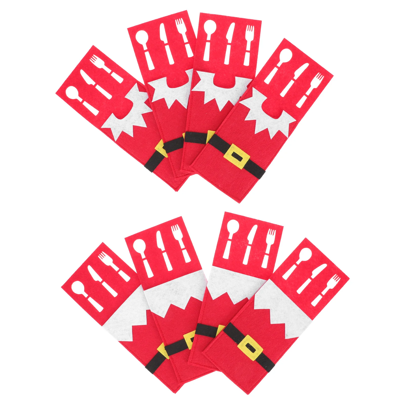 

8Pcs Xmas Silverware Bags Christmas Fork Spoon Holder Tableware Fork Christmas Tableware Storage
