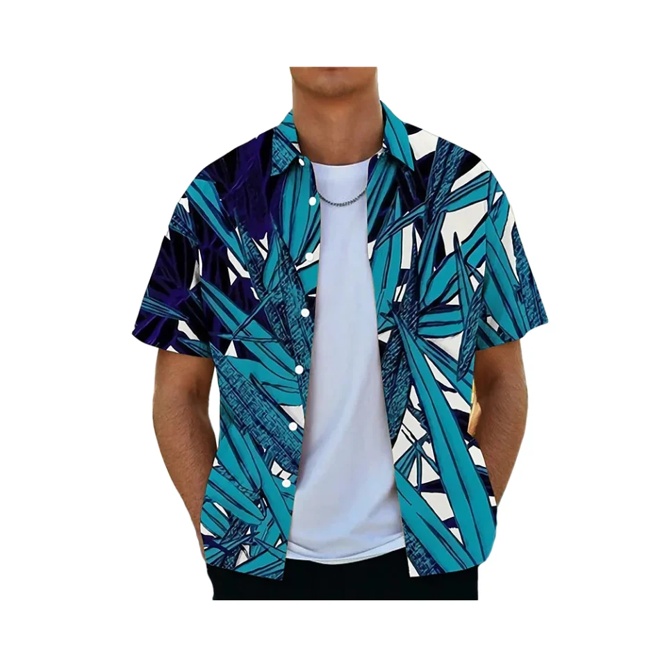 Coconut Tree Shirts For Men 3d Printed Men's Hawaiian Shirt Dazn Beach Short Sleeve Fashion Tops Tee Shirt Men Blouse Camisa