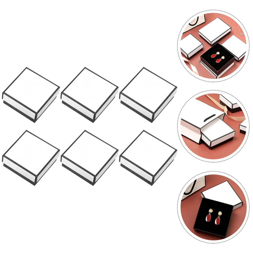 

6Pcs Ring Gift Box Necklace Earring Storage Case Jewelry Presentation Organizer