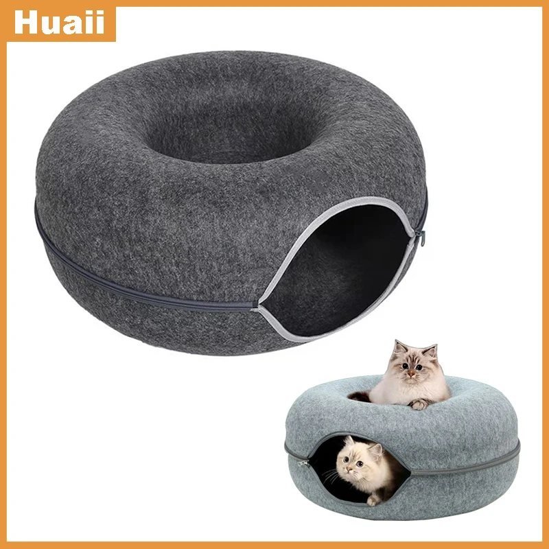 

Интерактивная игрушка для домашних животных, Пончик, кровать для кошек двойного использования, домашние игрушки, котенок, большая игрушка д...