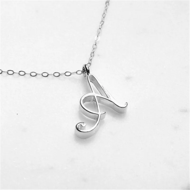 

10pcs Monogram Alphabet A Stainless Necklace, English Letter Necklace, Name Tag Necklace, Handwritten Necklace Jewelry Gift