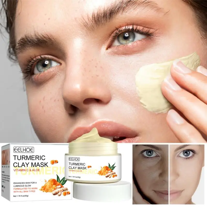 

EELHOE Turmeric Clay Mask Facial Rejuvenation Purification Deep Cleansing Hydrating Moisturizing Brightening Skin Shrinking Pore