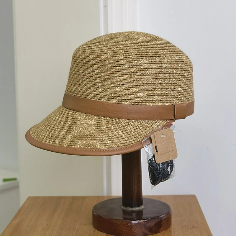 

Gorras de béisbol de paja Natural para mujer, sombrero de playa hecho a mano,visera de alta calidad,nueva marca,leisure,fashion
