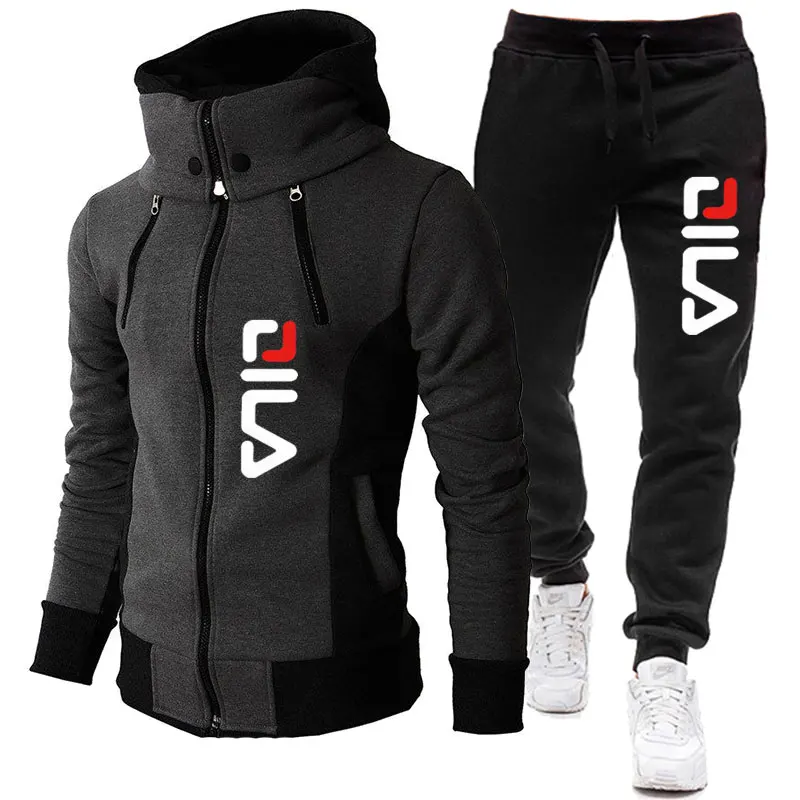 Men's sportswearTwo Piece Set Warm Jackets and Pants Zipper Coats Suits Outdoor Hoodies Sports Suits Jogging Suits