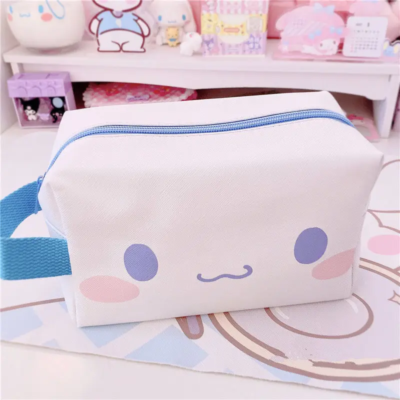 Big Ear Dog Hand Cartoon Large Capacity Pu Cosmetic Bag Stationery Pencil Box Travel Portable Waterproof Wash Bag