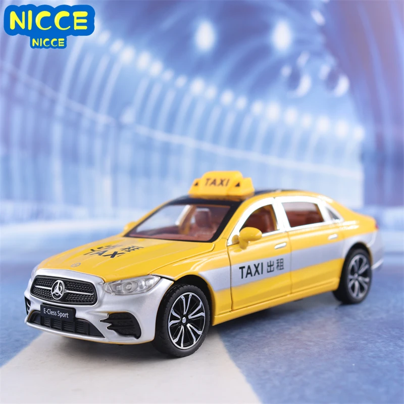 

Модель такси Nicce 1:24 Mercedes-Benz E300L, литая модель автомобиля из металлического сплава, со звуковой фотографией, коллекционная детская игрушка, подарки A615
