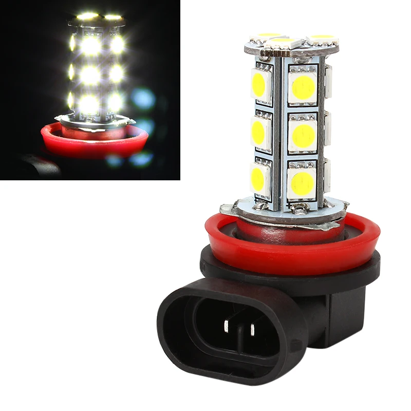 Универсальные Противотуманные фары LEEPEE H11 H8 LED 5050 18 SMD белые светодиодный ные