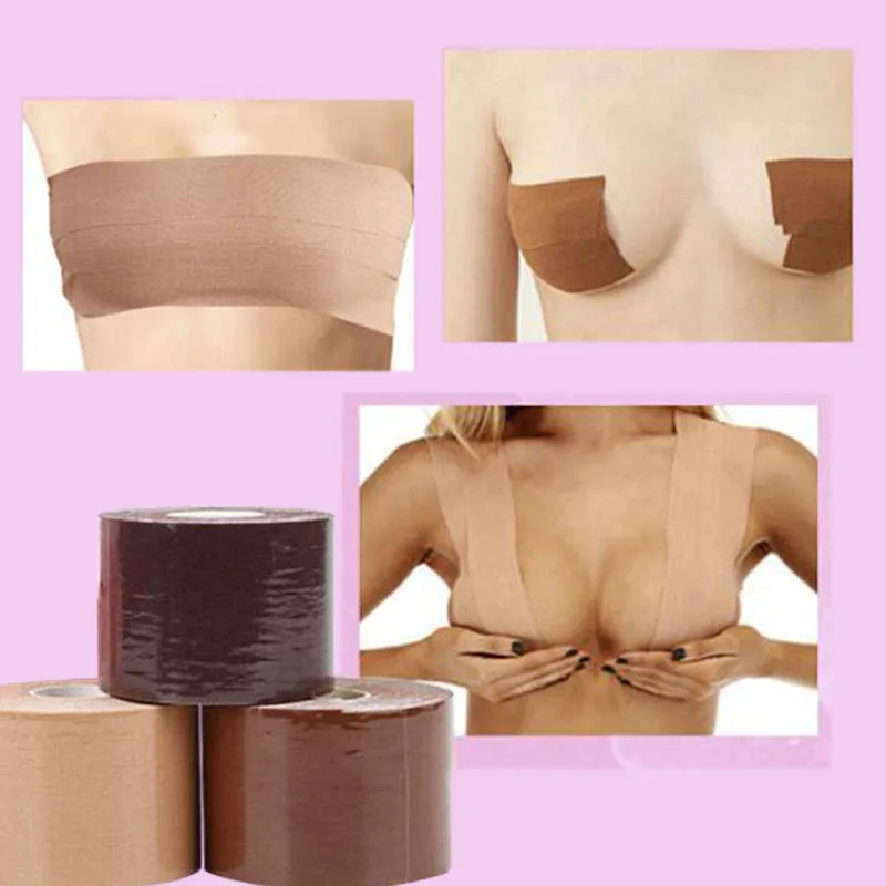 

5M Women Adhesive Invisible Bra Nipple Pasties Covers Seamless Lift Breast Waterproof Tape Gather Push Up Strapless Chest Paste