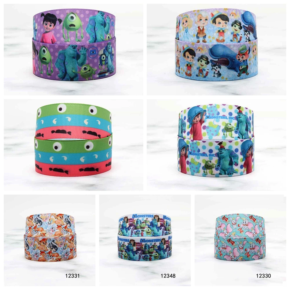 

Liston Disney Monsters INC. Ribbon Printed Grosgrain Dumbo 50yards for DIY Bows Craft Supplies Decoration Handmade Materials