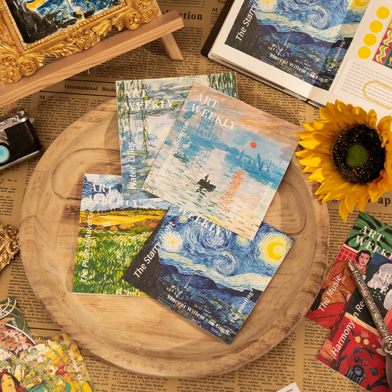 

8 patterns Vintage art paintings Decorative paper Diy hand made Diary Album Scrapbooking material junk journal supplies