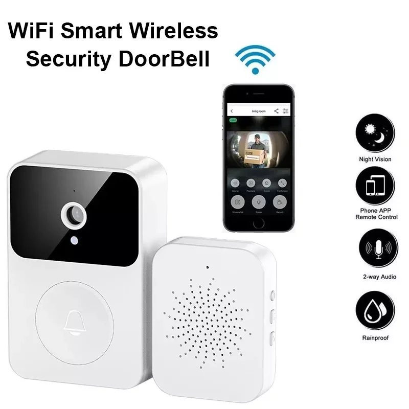 

NEW2023 Wireless Doorbell WiFi Outdoor HD Camera Security Door Bell Night Vision Video Intercom Voice Change For Home Monitor Do