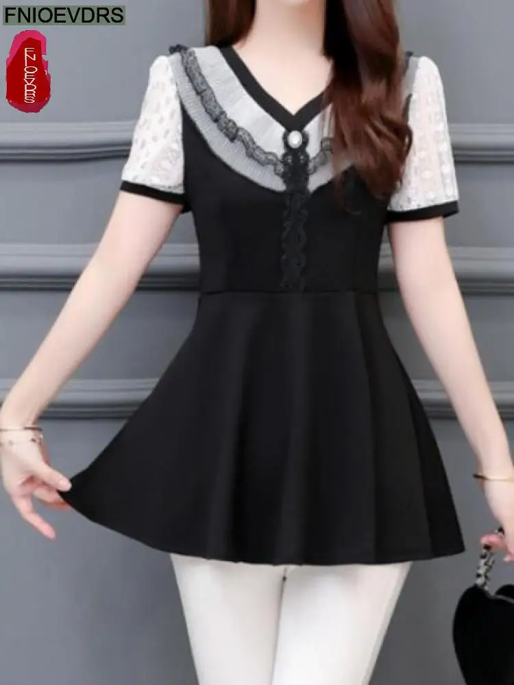 

2022 Women Elegant Office Lady Retro Vintage Loose Peplum Ribbon Bow Tie Ruffles Tops Long Tunic Basic Shirt Blouse 4423