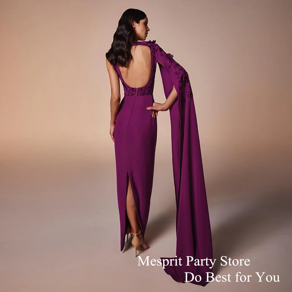 Женское платье для выпускного вечера на одно плечо с длинным рукавом и открытой