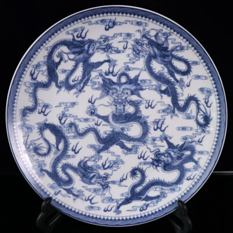 

Китайские синие и белые фарфоровые окрашенные фотообои с надписью Qianlong