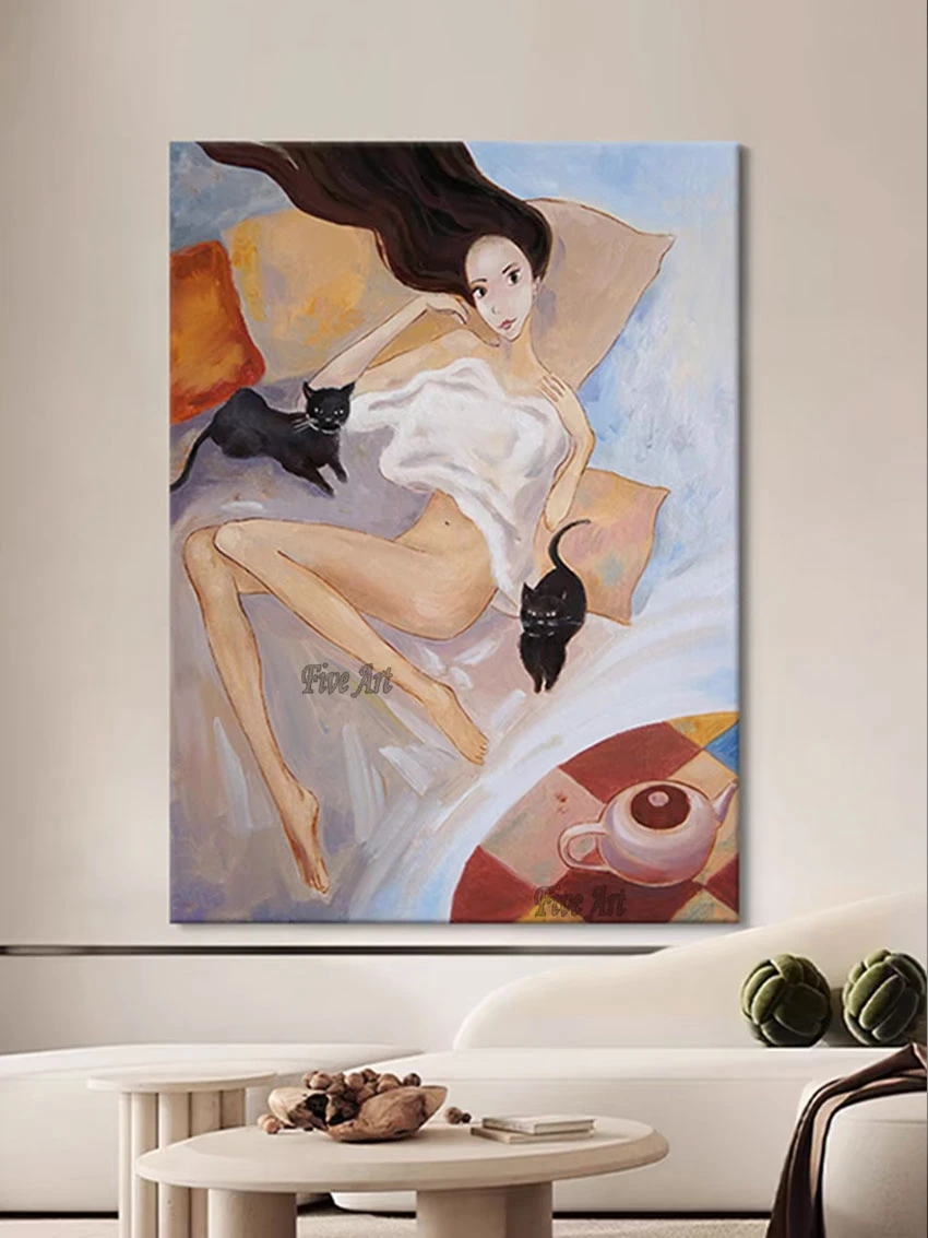 Картина маслом на холсте для женщин привлекательная Обнаженная картина ручная