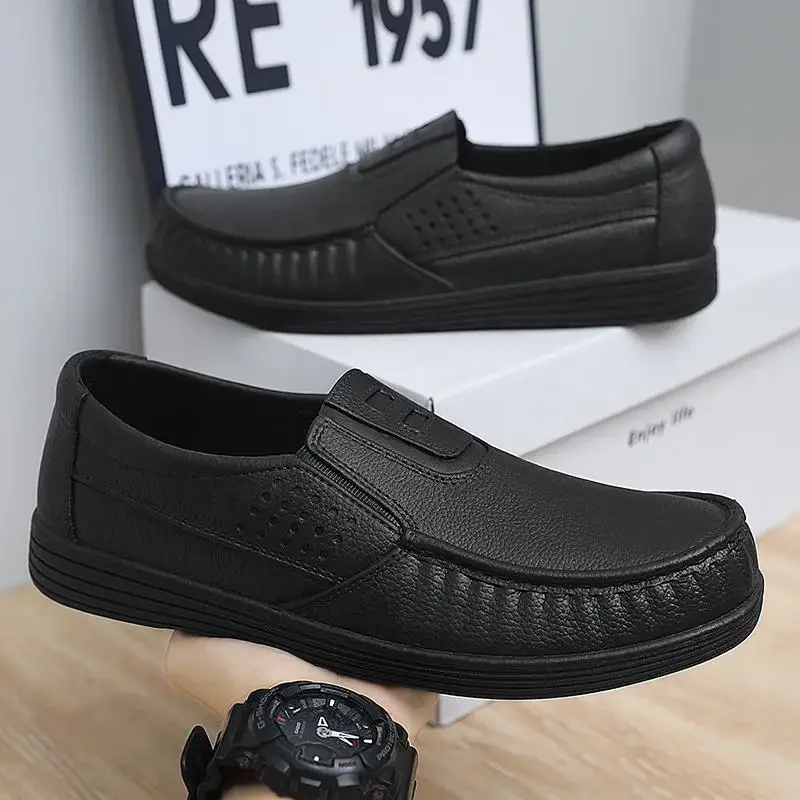 

2023 New Leather Shoes Men's Business Formal Wedding Groom's Shoes Autumn Breathable Black Men's Leather Shoes