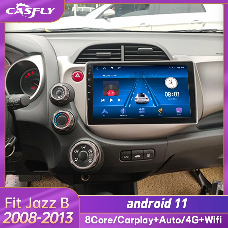 

Автомобильная Мультимедийная система, стерео-система на Android 10, с GPS, Wi-Fi, для Fit Jazz 2008/2009/2010/2011/2012/2013, типоразмер 2 din