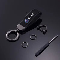 car keychain detachable metal 360 degree rotating horseshoe buckle key chain for saab scania 9000 900 428 03 10 9 3 9 5 93 95