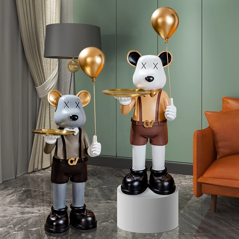 Base Height Increasing Booth Internet Celebrity Violent Bear Floor Decoration Large Living Room Cartoon Entry Luxury Home Doll