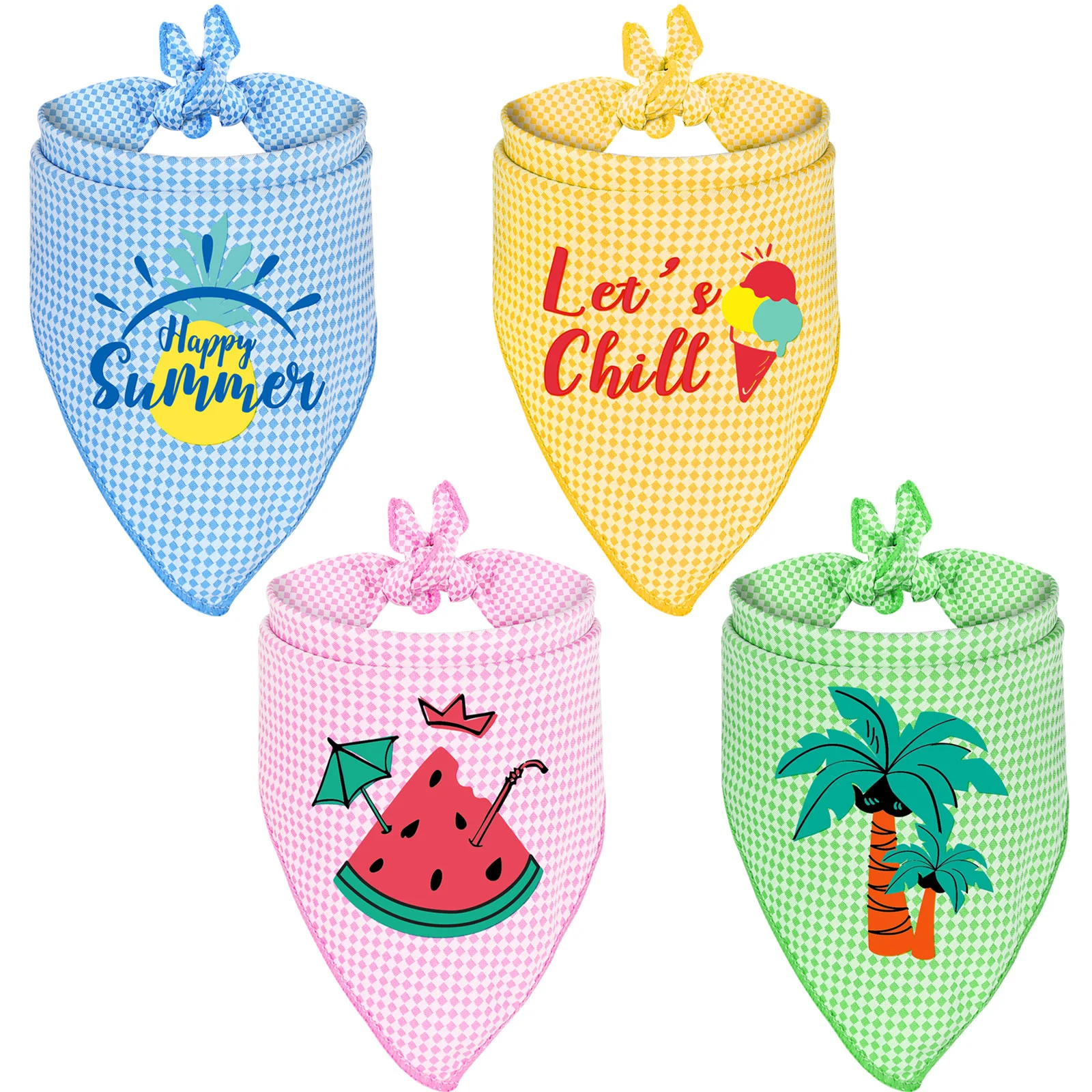 

POPETPOP 4pcs Summer Pet Cooling Towels Comfortable Ice Cool Neck Towels Pads Cats Dogs Neck Cooling Mats